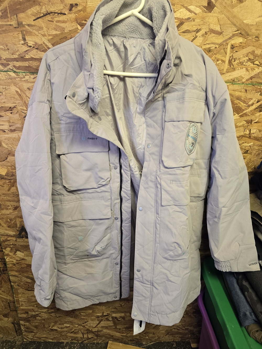 Men's Light Gray Winter Parka Jacket - Insulated Cold-Weather Coat
